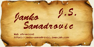 Janko Sanadrović vizit kartica